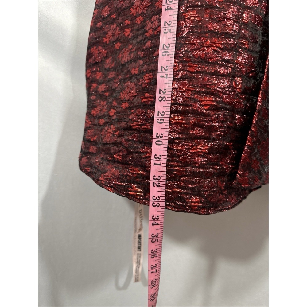 NWT Mac Duggal [ 8 ] 68622 Brocade Off The Shoulder Mini Dress in Ruby Red J1732 - Picture 12 of 12